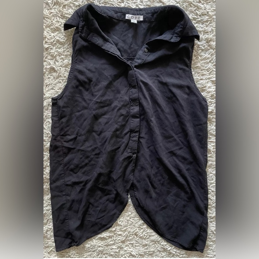 COPE black Sleeveless button front shirt Top Small S